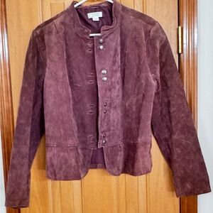 Beautiful Christopher Banks Women's Suede Jacket in Rich Burgundy size Medium